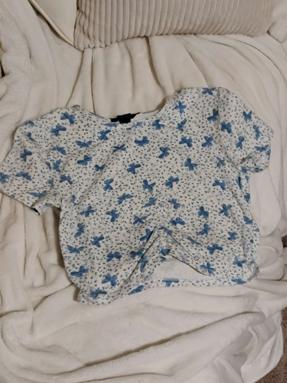 Forever 21 Floral crop cinch Front Top -  M